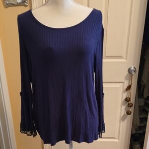 Fever Women's Long Sleeve Top in Deep Blue